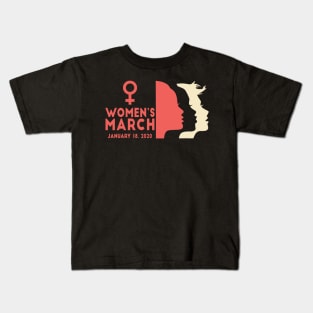 Women's March January 18, 2020  WomensWave Kids T-Shirt